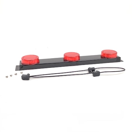 Truck-Lite Incandescent, Identification Bar, Round, Red, 3 Lights, 6in. Centers, Black, 12V, Kit 10744R